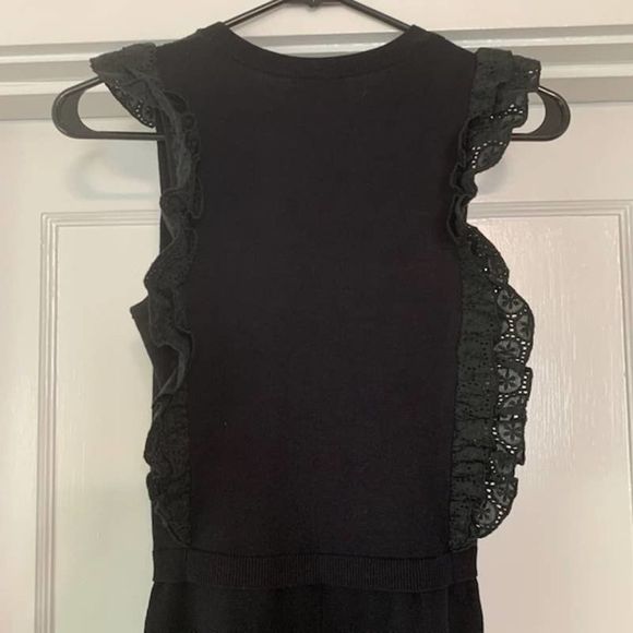 Red Valentino Black Short Sleeve Dress Size Small Ruffle Detail - Picture 7 of 8